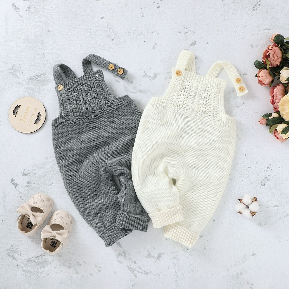 2020 0-24M Infant Baby Girl Boy Jumpsuit Knited Tops Sleevless Solid Backless Romper Winter Autumn Overalls One Piece